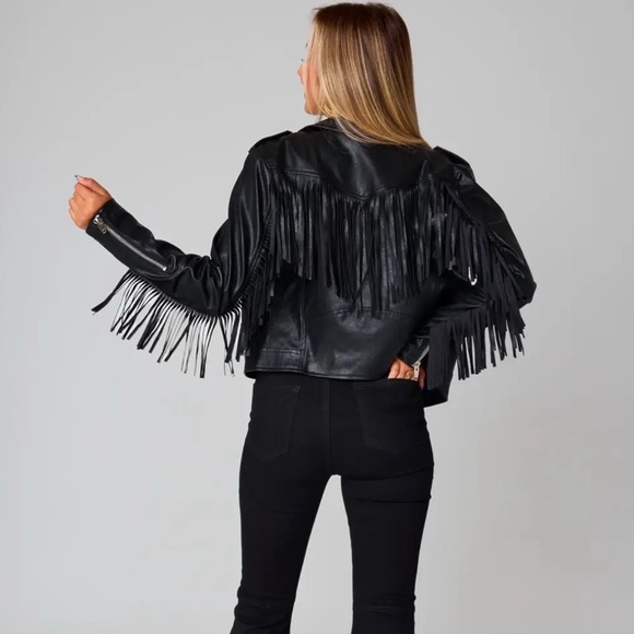 Buddy Love Fringe Faux Leather Jacket - Picture 1 of 8
